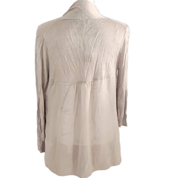Express Women's Size Medium Gray Mixed Material Sheer Back Kimono Cardigan - Picture 4 of 6